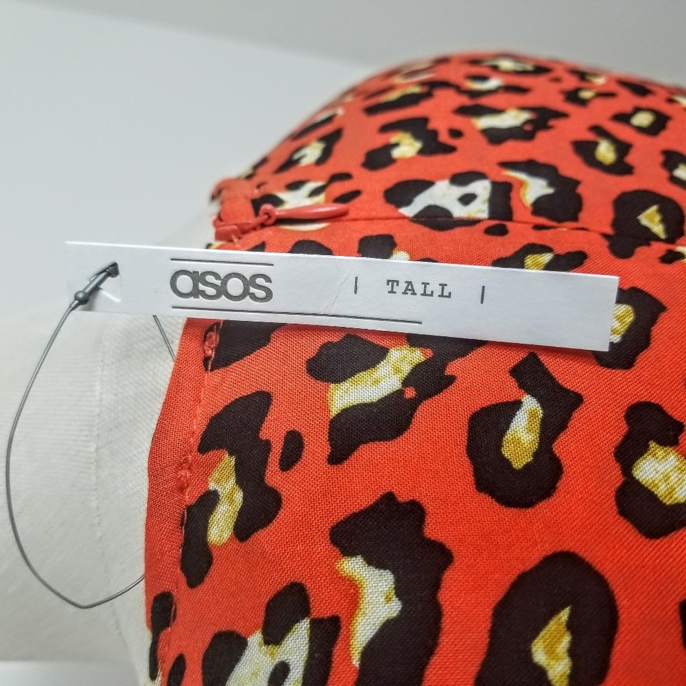 Asos Leopard Animal Print Short Sleeve Dress NEW - Picture 5 of 8